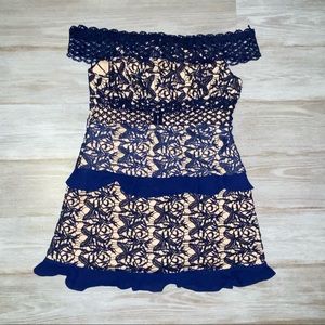 Romeo + Juliet Couture Navy Blue Lace Dress